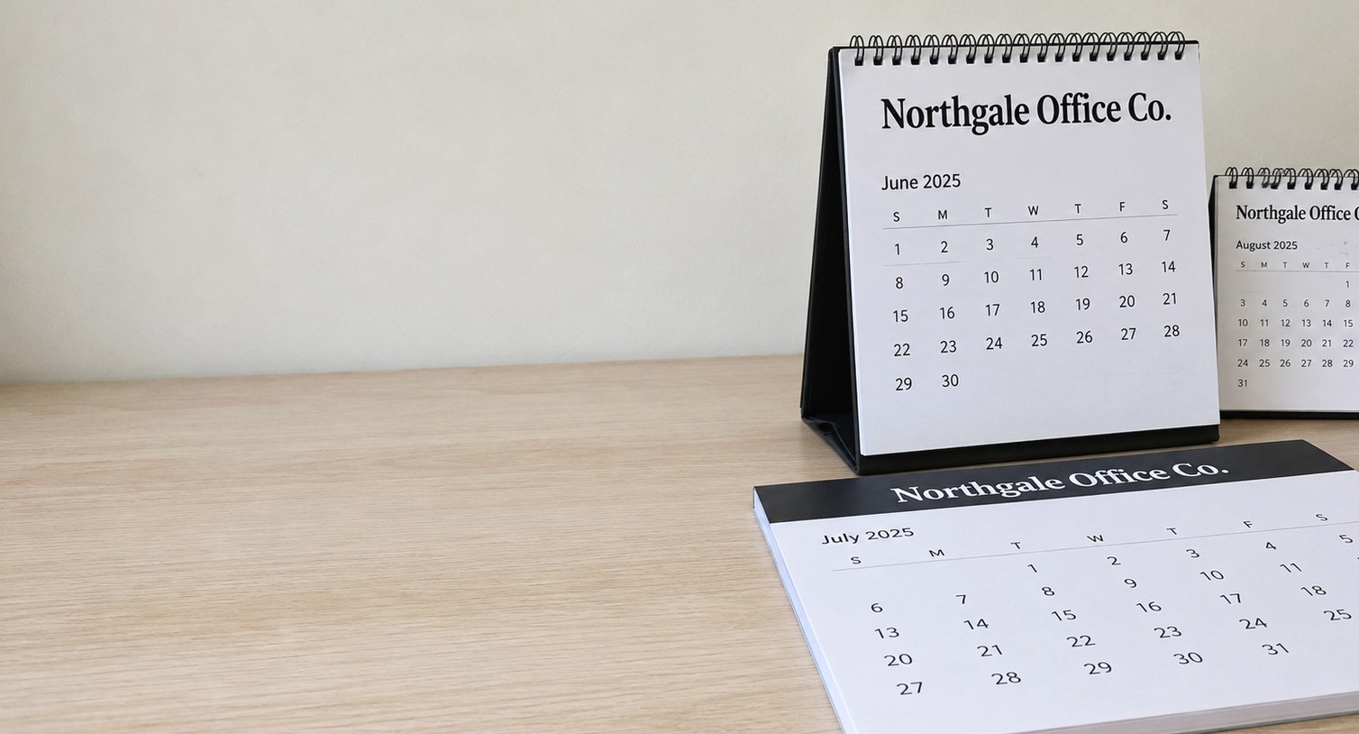Custom printed desk calendars with logo